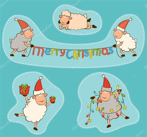 Sheep Greeting Santa Claus